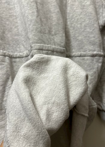 Gri Uzun Kollu Rahat Kesim  polar Kadın Sweatshirt - Görsel 2