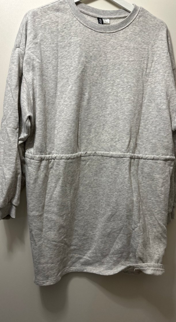 Gri Uzun Kollu Rahat Kesim  polar Kadın Sweatshirt - Görsel 3