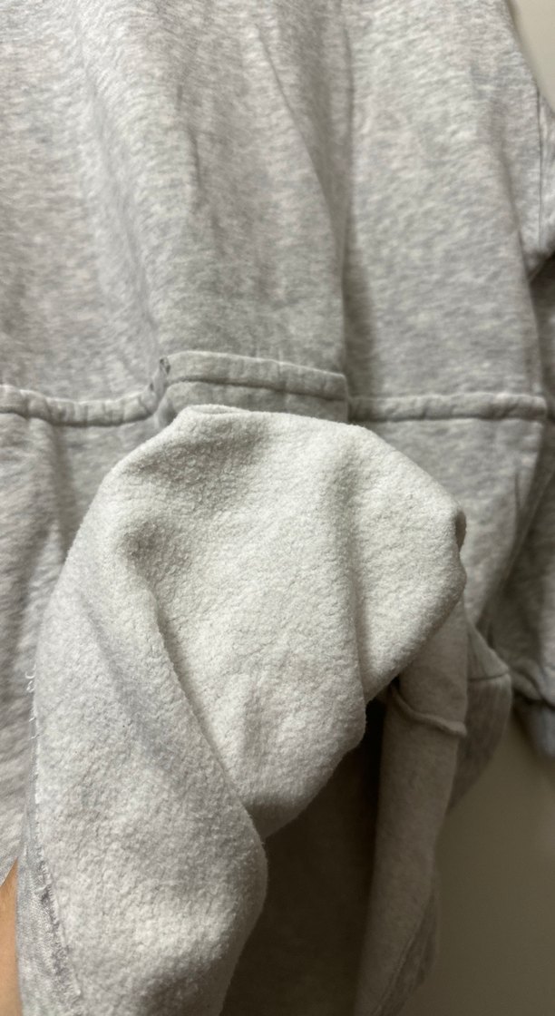 Gri Uzun Kollu Rahat Kesim  polar Kadın Sweatshirt - Görsel 2