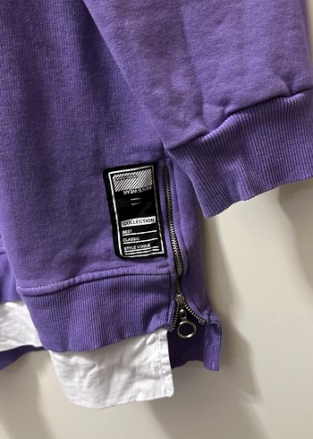 Mor Uzun Kollu Salaş Kadın Sweatshirt - Görsel 2