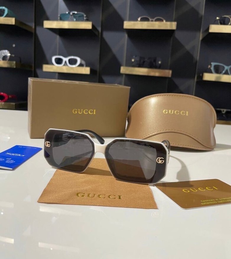 Gucci Beyaz ve Gri Kadın Güneş Gözlüğü - Görsel 2