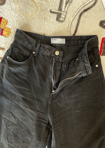 Bershka wide leg yüksek bel siyah jean - Görsel 5