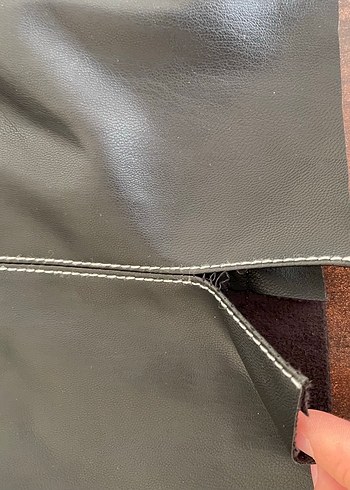 Bershka crop deri ceket gömlek - Görsel 5