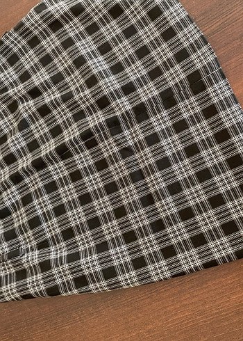 Ekose kısa kalem etek - Görsel 3