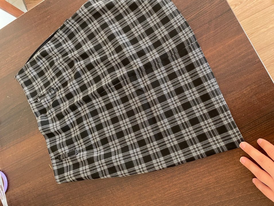 Ekose kısa kalem etek - Görsel 3