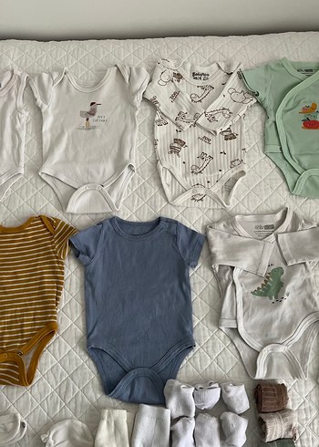 Bebek Erkek Kısa Kollu Pamuklu Zıbın Seti - Görsel 2