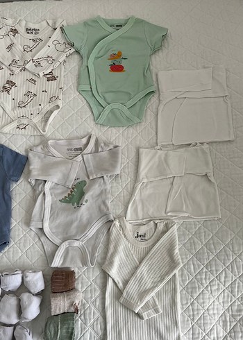 Bebek Erkek Kısa Kollu Pamuklu Zıbın Seti - Görsel 3