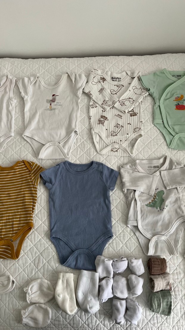 Bebek Erkek Kısa Kollu Pamuklu Zıbın Seti - Görsel 2