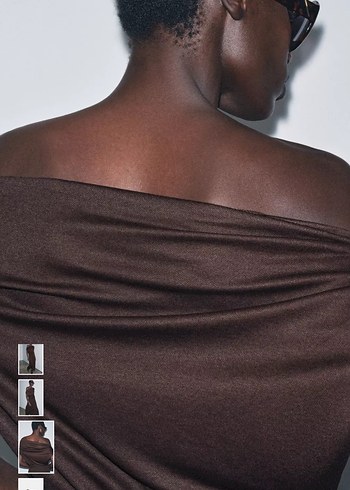 Kahverengi Kayık Yaka Kolsuz  s m l - Görsel 3