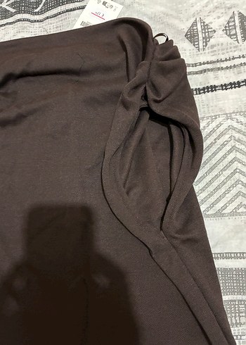 Kahverengi Kayık Yaka Kolsuz  s m l - Görsel 5