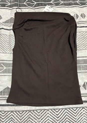 Kahverengi Kayık Yaka Kolsuz  s m l - Görsel 6