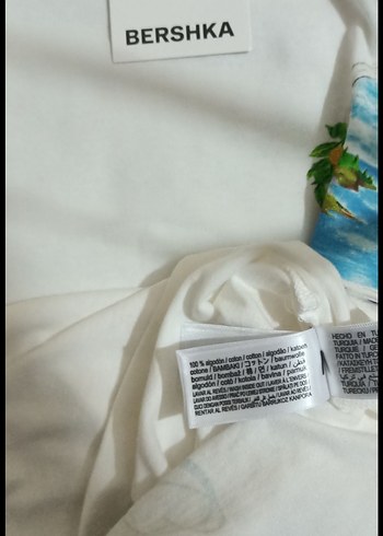 Beyaz Baskılı Erkek Tişört Pamuk Kumaş - Görsel 3