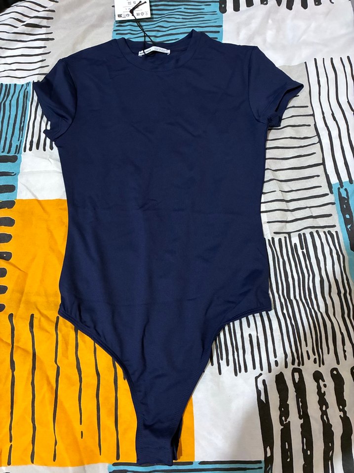 Lacivert Kısa Kollu Kadın Body - Görsel 3