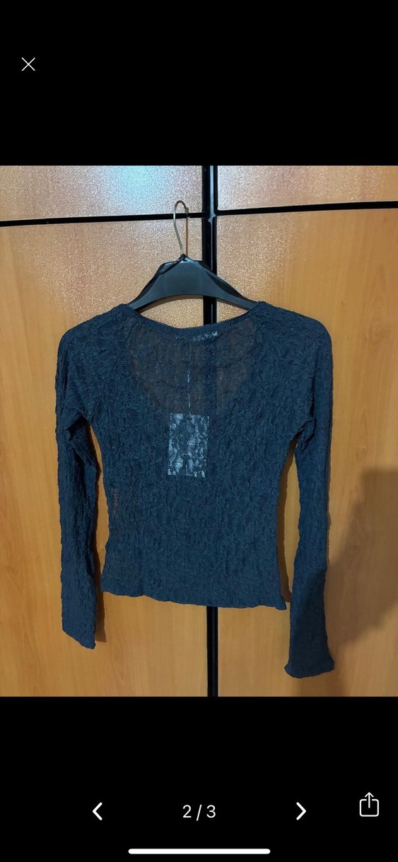 Dantel Detaylı V Yaka S m l - Görsel 5