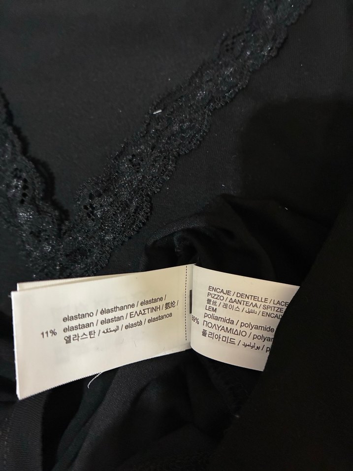 Dantelli Siyah V Yaka Triko Bluz m l - Görsel 2