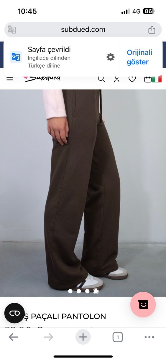 Kadın Kahverengi Bol Kesim Sweatpant - Görsel 3