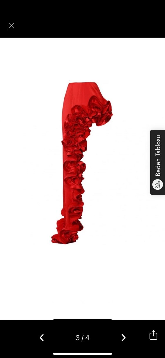 Kırmızı Fırfırlı Uzun Kadın Mayo - Görsel 3