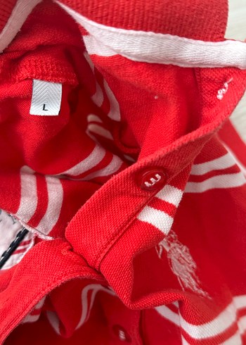 Kız Çocuk Kırmızı Çizgili Polo Tişört - Görsel 3