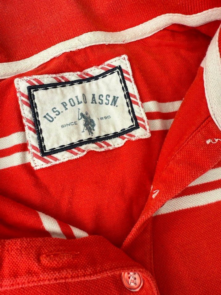 Kız Çocuk Kırmızı Çizgili Polo Tişört - Görsel 2