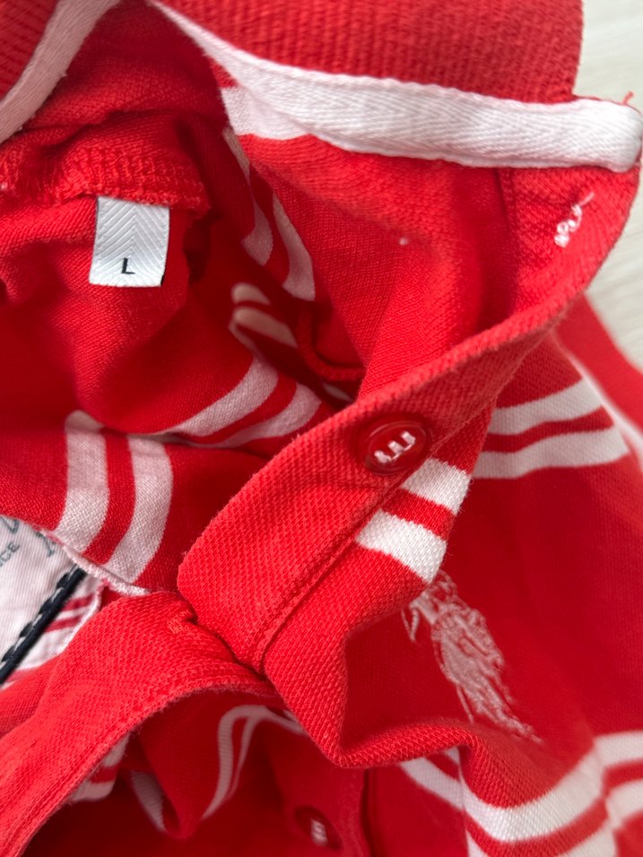 Kız Çocuk Kırmızı Çizgili Polo Tişört - Görsel 3
