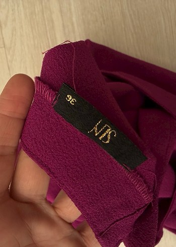 Düğmeli Mor Kadın Bluz - Görsel 3