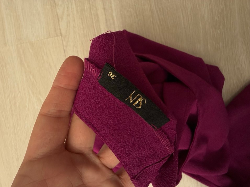 Düğmeli Mor Kadın Bluz - Görsel 3