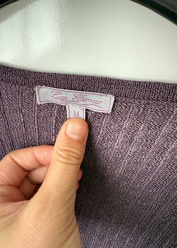 Nakışlı Bohem Mor Örgü Hırka - Görsel 3