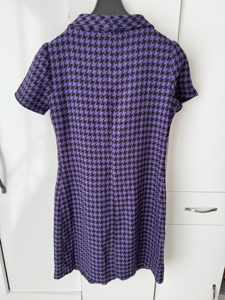 Düğmeli Mor Midi Kadın Triko Elbise - Görsel 4