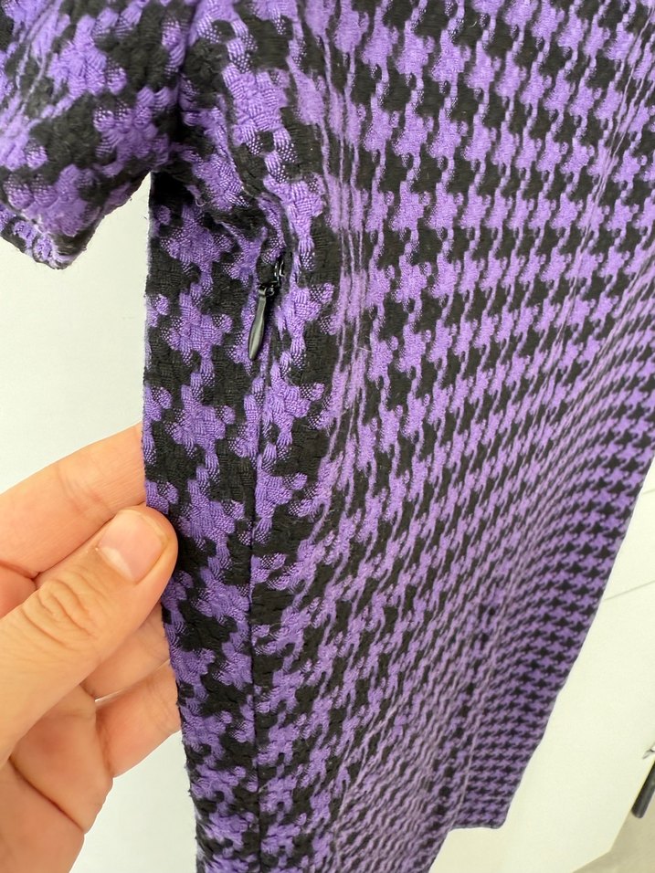 Düğmeli Mor Midi Kadın Triko Elbise - Görsel 5