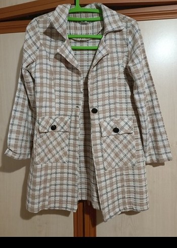 Düğmeli Midi Bej Kadın Kaban - Görsel 2