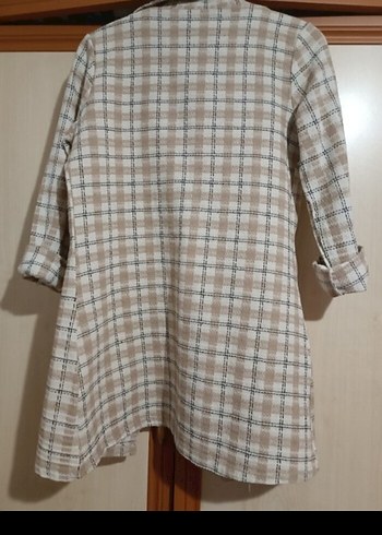 Düğmeli Midi Bej Kadın Kaban - Görsel 3