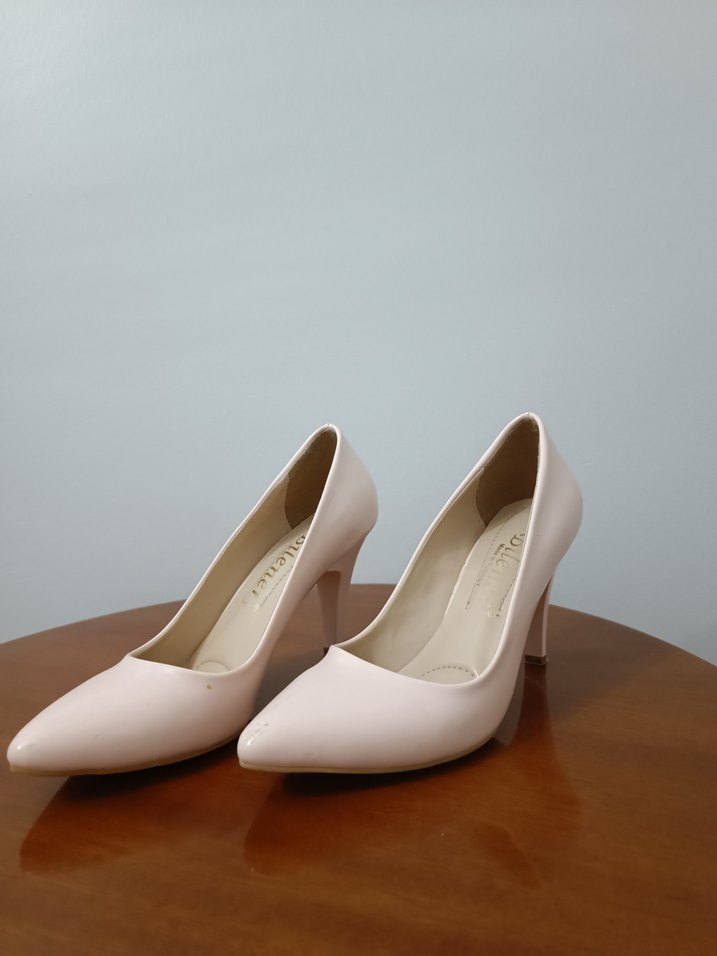 pudra Minimalist Stiletto Topuklu Kadın Ayakkabı - Görsel 2