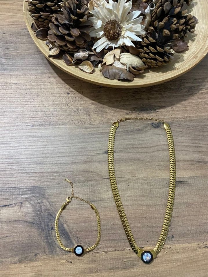 Yılan Desenli Kolye Bileklik Seti - Görsel 2