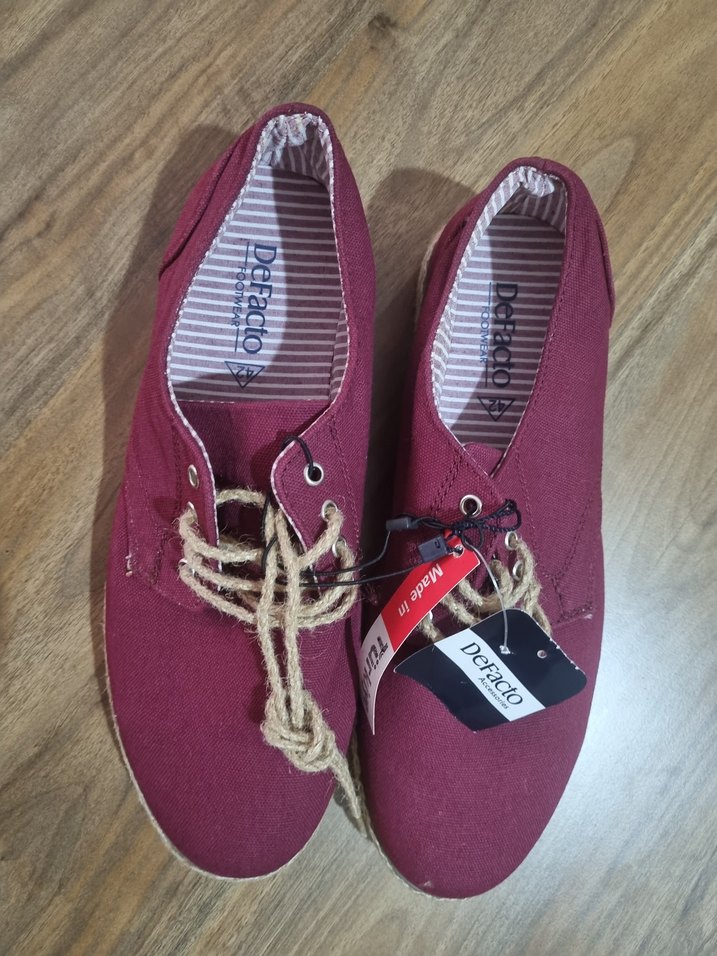 DeFacto Bordo Süet Erkek Espadril - Görsel 2