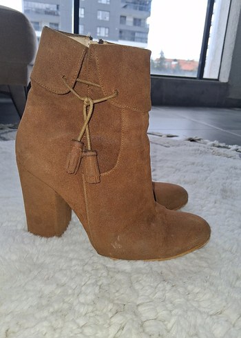 Kahverengi Süet Tüylü Bohem Kadın Bot - Görsel 2