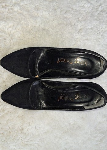 Siyah Süet Kürklü Kadın Topuklu Ayakkabı - Görsel 2