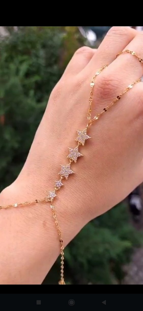 Beyaz Parlak Yılan Desenli Kadın El Zinciri - Görsel 3