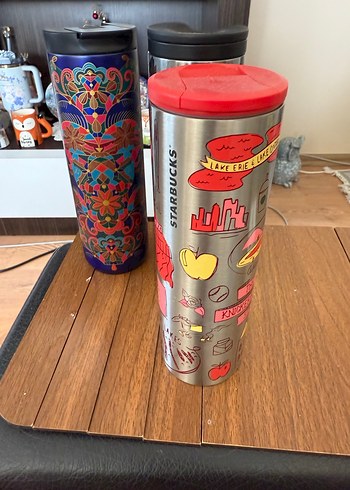 Kırmızı Kapaklı New York Temalı Starbucks Termos - Görsel 3