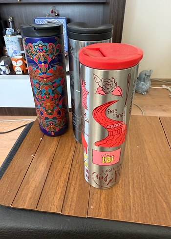 Kırmızı Kapaklı New York Temalı Starbucks Termos - Görsel 2