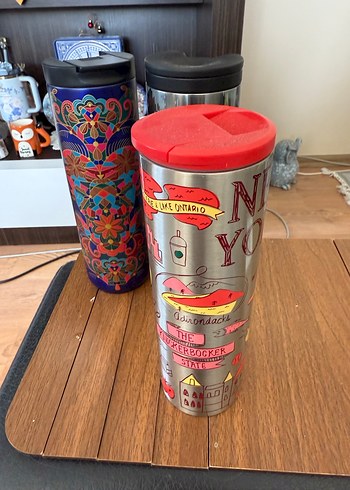 Kırmızı Kapaklı New York Temalı Starbucks Termos - Görsel 4