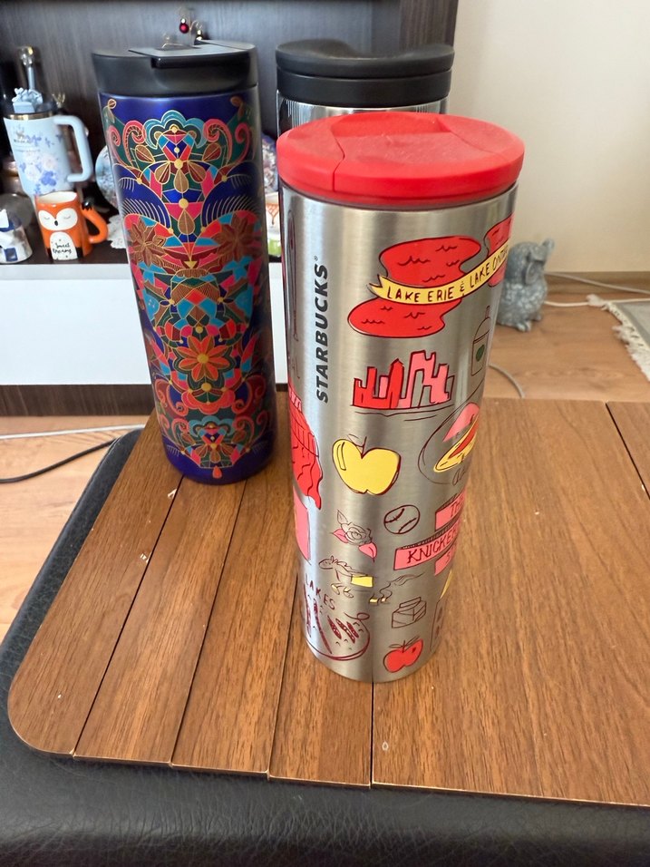 Kırmızı Kapaklı New York Temalı Starbucks Termos - Görsel 3