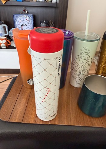 Beyaz Kış Yeniyıl Temalı Starbucks Termos - Görsel 3