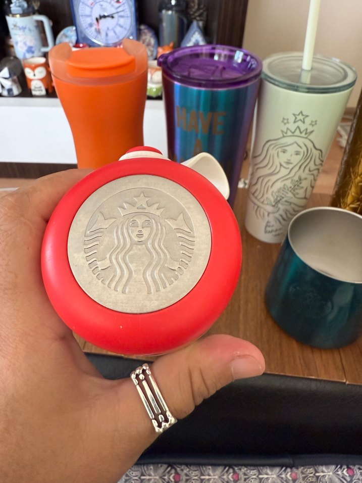 Beyaz Kış Yeniyıl Temalı Starbucks Termos - Görsel 5