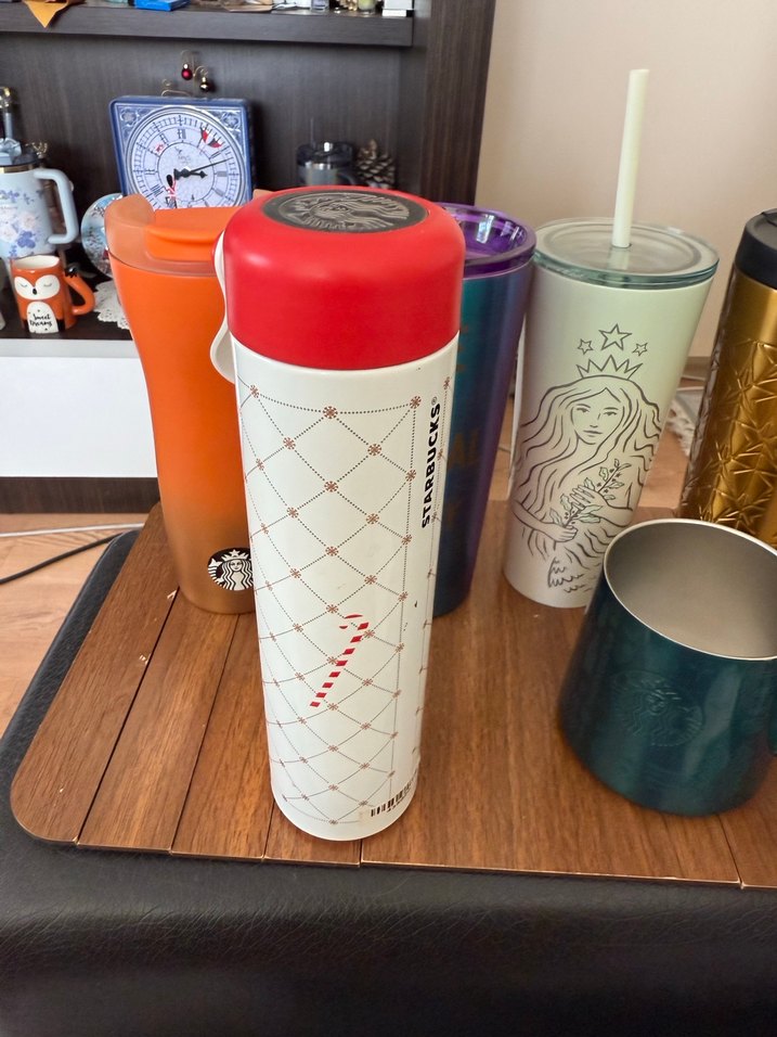 Beyaz Kış Yeniyıl Temalı Starbucks Termos - Görsel 3