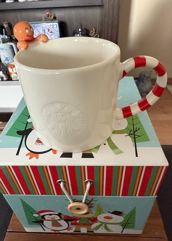 Satarbucks Kurabiye Adam Temalı Porselen Kupa - Görsel 6