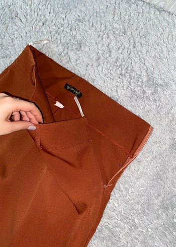 Kadın kiremit rengi Kumaş Pantolon - Görsel 4