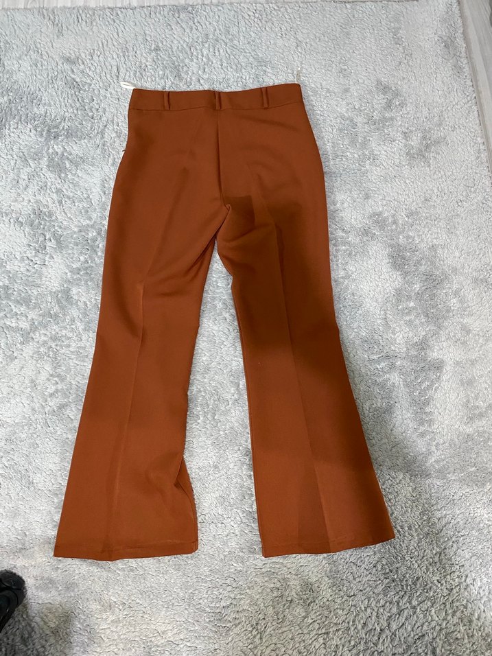 Kadın kiremit rengi Kumaş Pantolon - Görsel 3