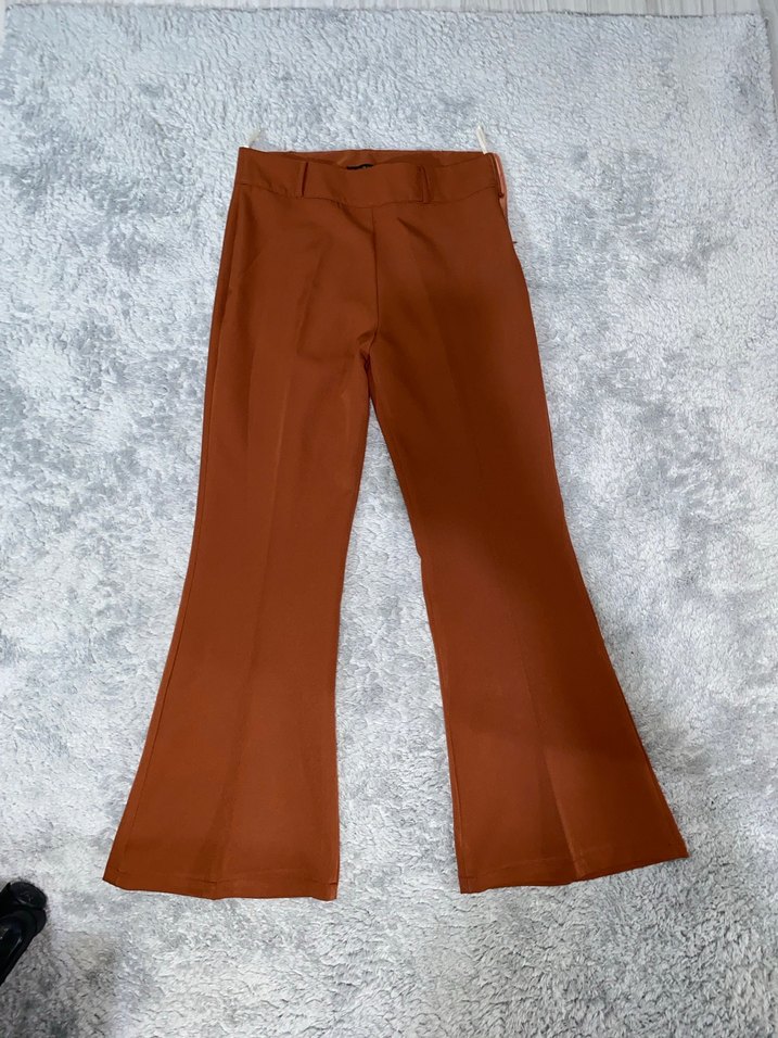 Kadın kiremit rengi Kumaş Pantolon - Görsel 2