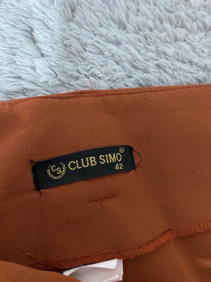 Kadın kiremit rengi Kumaş Pantolon - Görsel 5