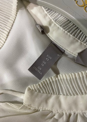 Beyaz Kolsuz Fularlı Midi Bluz - Görsel 3